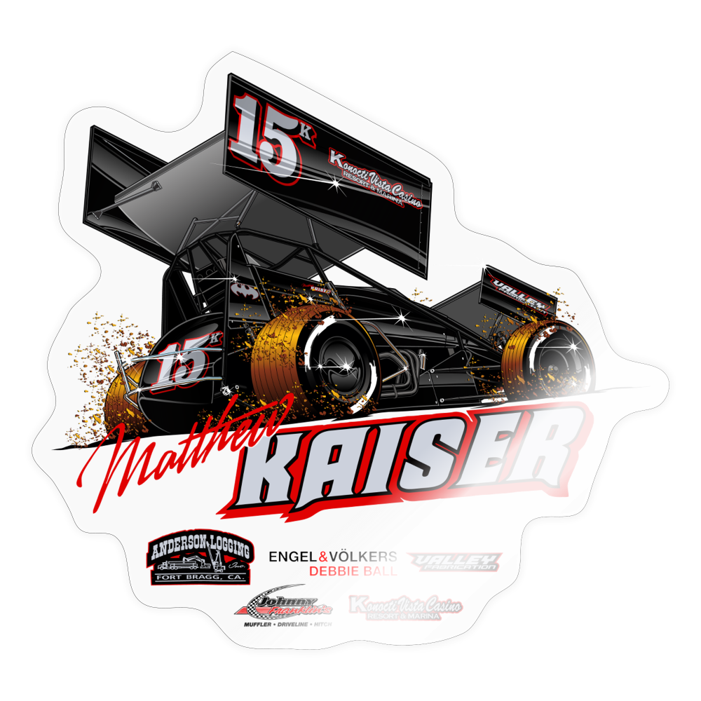 15K Sprint Car Sticker - transparent glossy